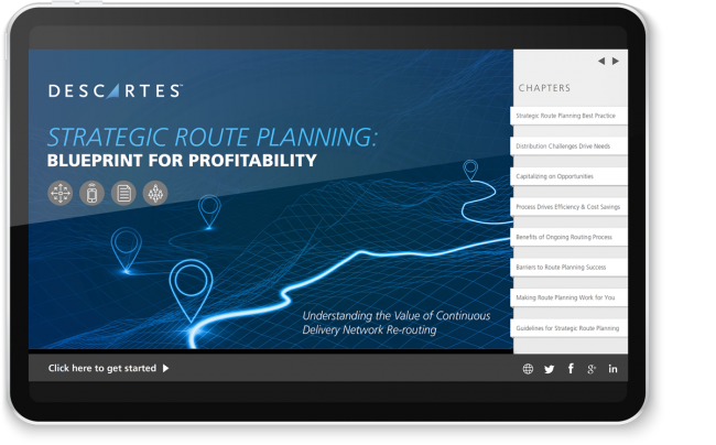 Descartes Strategic Re-Route eBook on Tablet